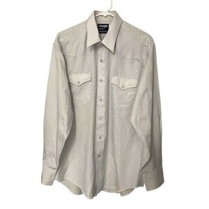 Vintage 1980s-90s Wrangler Western Pearl Snap Geometric Print Long Sleeve Shirt